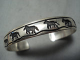 Dancing Donkey Authentic Vintage Native American Navajo Thhomas Singer Sterling Silver Bracelet-Nativo Arts