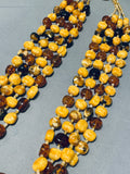 One Of The Most Unique Ever Native American Navajo Yellowstone Amber Necklace-Nativo Arts
