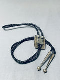 Rare Vintage Spanish/ Native American Navajo Sterling Silver Bolo Signed-Nativo Arts