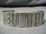 Amazing Vintage Native American Navajo Thick Hand Wrought Bruce Morgan Sterling Silver Bracelet-Nativo Arts
