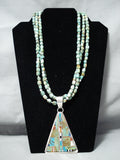 Native American Dan Coriz Santo Domingo Royston Turquoise Sterling Silver Necklace-Nativo Arts