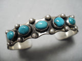 Incredible Vintage Native American Navajo Blue Caeico Lake Turquoise Sterling Silver Bracelet-Nativo Arts