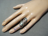 Fantastic Vintage Navajo Turquoise Sterling Silver Ring Native American Old-Nativo Arts