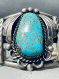 Classic Vintage Native American Navajo Rare Mine Carlin Turquoise Sterling Silver Bracelet-Nativo Arts