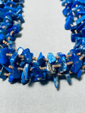 Native American Incredible Vintage Santo Domingo Lapis Sterling Silver Necklace-Nativo Arts