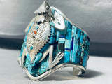 Best Native American Navajo Turquoise Toad Inlay Sterling Silver Bracelet-Nativo Arts