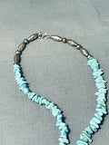 Native American Unbelievable Vintage Santo Domingo Spiderweb Turquoise Sterling Silver Necklace-Nativo Arts