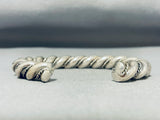 92 Gram Vintage Native American Navajo Sterling Silver Twist Solid Bracelet-Nativo Arts