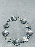 Exceptional Native American Navajo 4 Royston Turquoise 5 Silver Mercury Dimes Bracelet-Nativo Arts