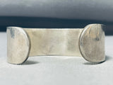 Immense Native American Navajo Sterling Silver Geometric Designs Heavy Bracelet-Nativo Arts
