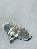 Towering Native American Navajo Coral Sterling Silver Leaf Ring-Nativo Arts