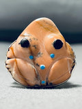 Important Ben Begaye (d) Vintage Native American Navajo Sterling Silver Turquoise Toad Ring-Nativo Arts