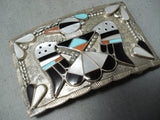Bob Shank Vintage Zuni Turquoise Sterling Silver Buckle Native American Old-Nativo Arts