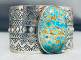 Phenomenal San Felipe Signed 8 Turquoise Sterling Silver Gigantic Bracelet-Nativo Arts