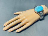 Lake Of Turquoise Native American Navajo Sterling Silver Bracelet Cuff-Nativo Arts