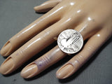 One Of A Kind Navajo Sterling Silver Quarter Ring Native American-Nativo Arts