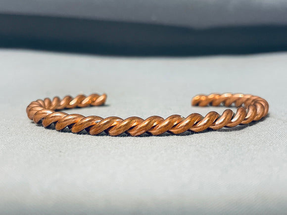 Wonderful Native American Navajo Copper Twist Bracelet-Nativo Arts