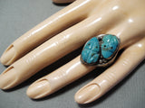 One Of The Best Vintage Native American Zuni Frog Fetish Sterling Silver Ring Old-Nativo Arts