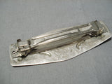 Incredible Vintage Native American Navajo Hexagon Sterling Silver Hair Barrette Clip-Nativo Arts