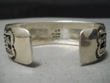 Detailed!! Vintage Native American Navajo Sterling Silver Intricate Bracelet Cuff-Nativo Arts