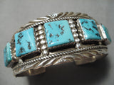 Unforgettable Vintage Native American Navajo Sleeping Beauty Turquoise Sterling Silver Bracelet Old-Nativo Arts