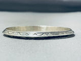 Fabulous Native American Navajo Sterling Silver Bangle Bracelet-Nativo Arts