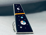 Towering Native American Navajo Space Inlay Turquoise Sterling Silver Coral Ring-Nativo Arts