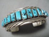 Amazing Vintage Native American Navajo Sleeping Beauty Turquoise Sterling Silver Bracelet-Nativo Arts