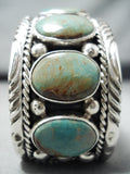 Impressive Native American Navajo Royston Turquoise Sterling Silver Bracelet-Nativo Arts