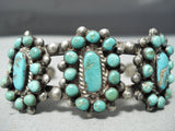 One Of The Best Vintage Zuni Native American Navajo Turquoise Satellite Sterling Silver Bracelet-Nativo Arts