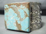 Newsworthy San Felipe #8 Turquoise Mine Sterling Silver Bracelet Signed-Nativo Arts