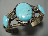 Exceptional Vintage Native American Navajo Sky Blue Turquoise Sterling Silver Bracelet-Nativo Arts