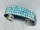 One Of The Best Important Dishta Turquoise Vintage Native American Zuni Sterling Silver Bracelet-Nativo Arts