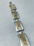Phenomenal Nez Family Vintage Native American Navajo 14k Gold Sterling Silver Bracelet-Nativo Arts