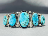 Astounding Vintage Native American Navajo Morenci Turquoise Sterling Silver Bracelet-Nativo Arts