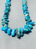 Vibrant Vintage Native American Navajo Morenci Turquoise Sterling Silver Necklace-Nativo Arts
