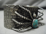 Quality Native American Turquoise Sterling Silver Spider Bracelet Cuff-Nativo Arts