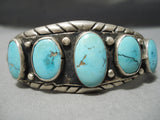 Amazing Vintage Native American Navajo Carico Lake Turquoise Sterling Silver Bracelet Old-Nativo Arts