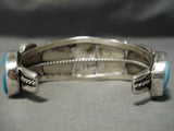 Important Huge Chunky Vintage Native American Navajo Turquoise Sterling Silver Bracelet-Nativo Arts