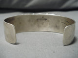 Rare Modernistic Vintage Native American Navajo Turquoise Gaspeite Sterling Silver Bracelet-Nativo Arts