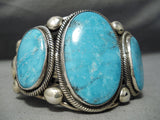 Best Vintage Native American Navajo Martinez Carico Lake Turquoise Sterling Silver Bracelet-Nativo Arts