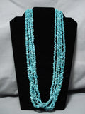 Amazing Vintage Navajo Sterling Silver Native American Green Turquoise Necklace-Nativo Arts