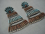 Rare Vintage Zuni Native American Jean Lasilew Sterling Silver Earrings-Nativo Arts
