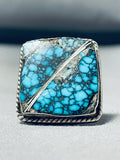 One Of The Best Vintage Native American Navajo Spiderweb Turquoise Sterling Silver Ring-Nativo Arts