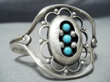 Special Vintage Native American Navajo Sleeping Beauty Turquoise Sterling Silver Bracelet Old-Nativo Arts
