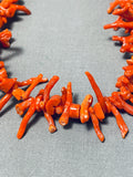 Native American Impressive Santo Domingo Coral Sterling Silver Necklace-Nativo Arts