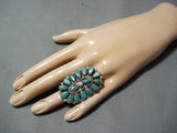 Amazing Navajo Royston Turquoise Cluster Sterling Silver Ring Native American-Nativo Arts