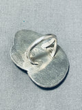 Old Deposit Kingman Turquoise Vintage Native American Navajo Sterling Silver Ring-Nativo Arts