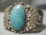 Important Early Vintage Native American Navajo Lone Mountain Turquoise Sterling Silver Bracelet-Nativo Arts