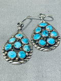 Superb Vintage Native American Navajo Old Kingman Turquoise Sterling Silver Necklace Earring Set-Nativo Arts